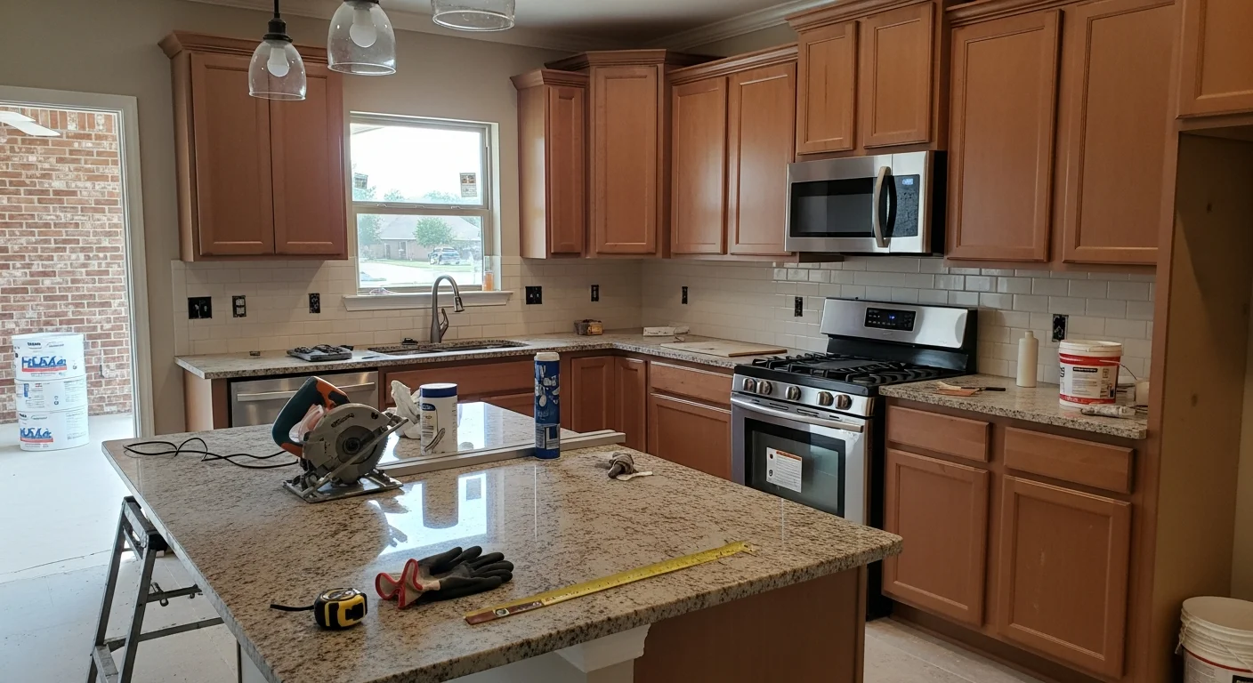 Modern kitchen remodel with new cabinets and countertops