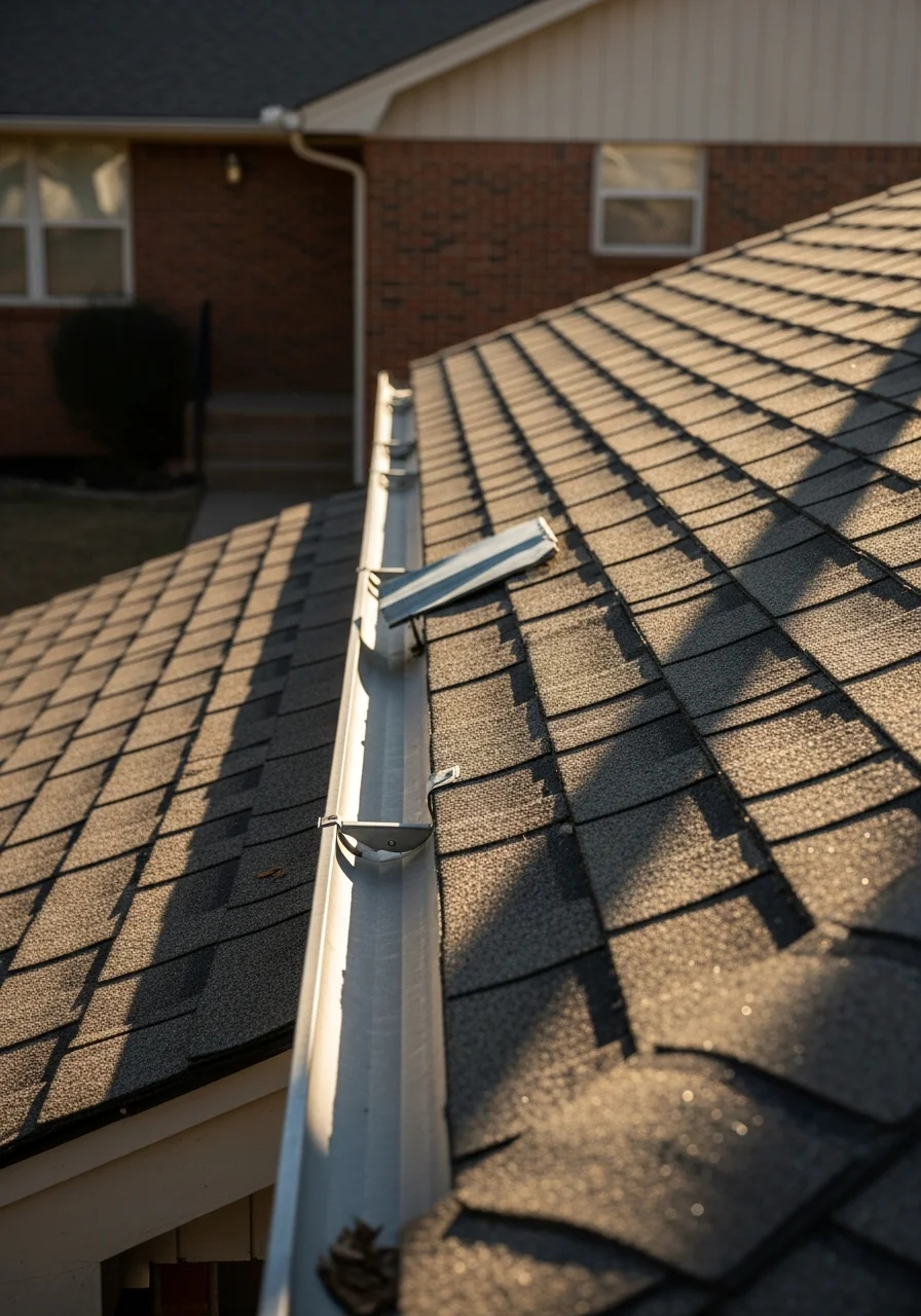 Close-up of homeowner and service professional discussing property maintenance in front of OKC-area home.